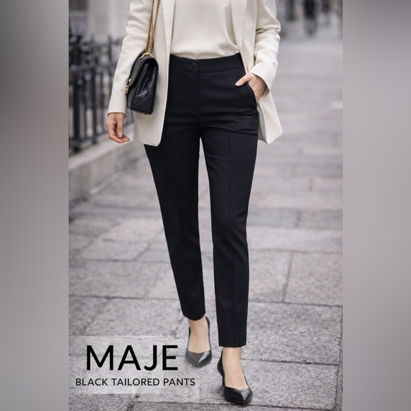 Maje Black Slim-Fit Pants